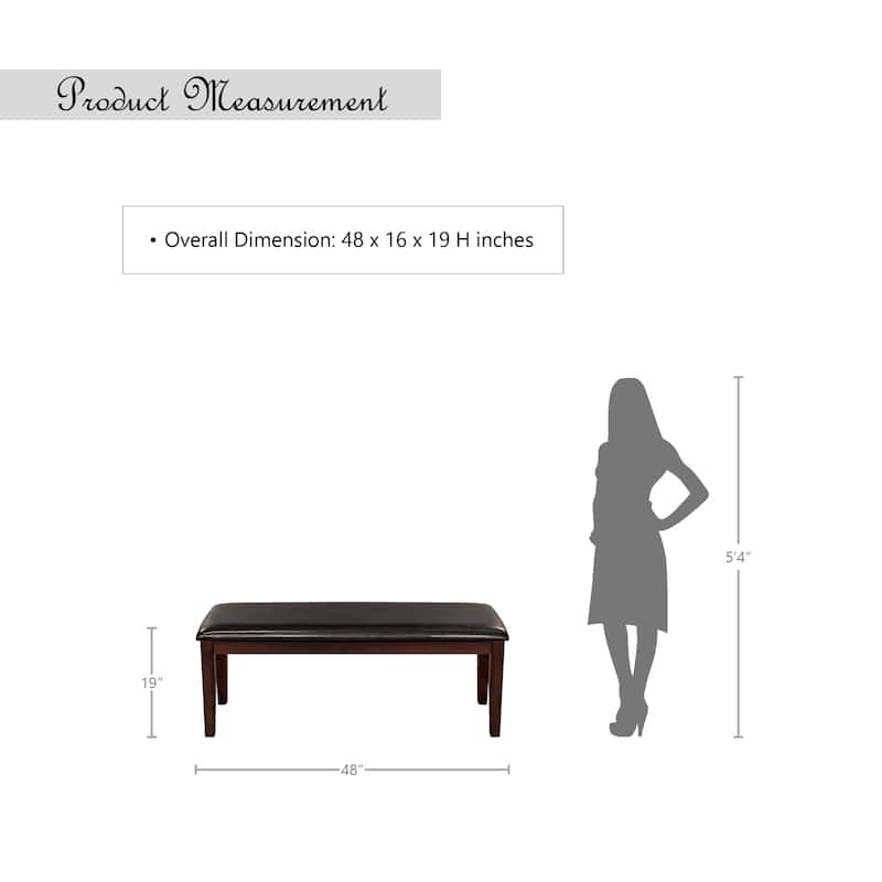Linette Dining Bench - Dark Brown/Cherry