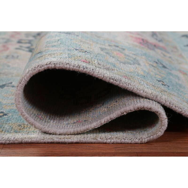 Hand Knotted Oriental 100% Wool Carpet Transitional All-Over Greys & Charcoal Oushak Area Rug - 10' 0'' X 8' 0''