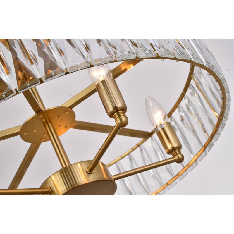 5-Light Gold Chandelier With Clear Crystals