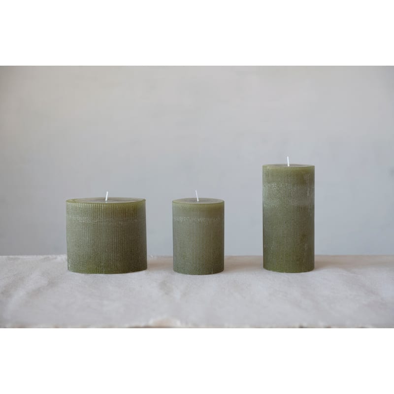 Unscented Pleated Pillar Candle