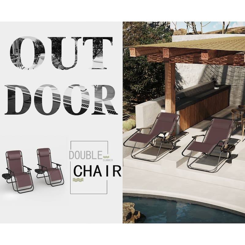 Homall Patio Zero Gravity Chair Lawn Lounge Chair with Pillow Set of 2