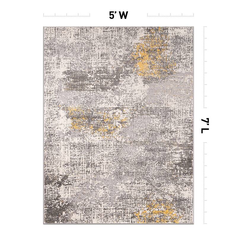 World Rug Gallery Prague Distressed Abstract Area Rug