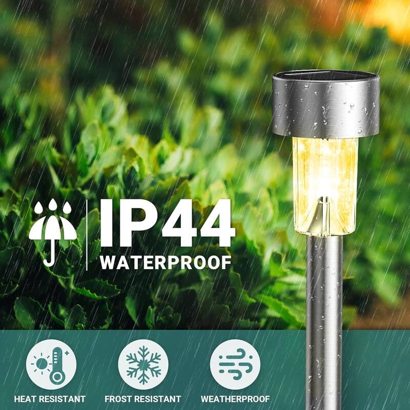 16 Pack Outdoor Waterproof Stainless Steel LED Solar Path Lights