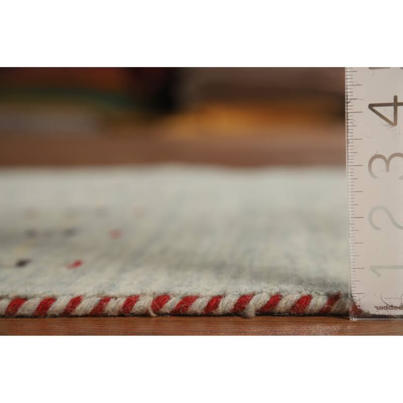 Hand Knotted Oriental 100% Wool Carpet Tribal Animal Pictorial Green Gabbeh Area Rug - 4' 11'' X 3' 0''