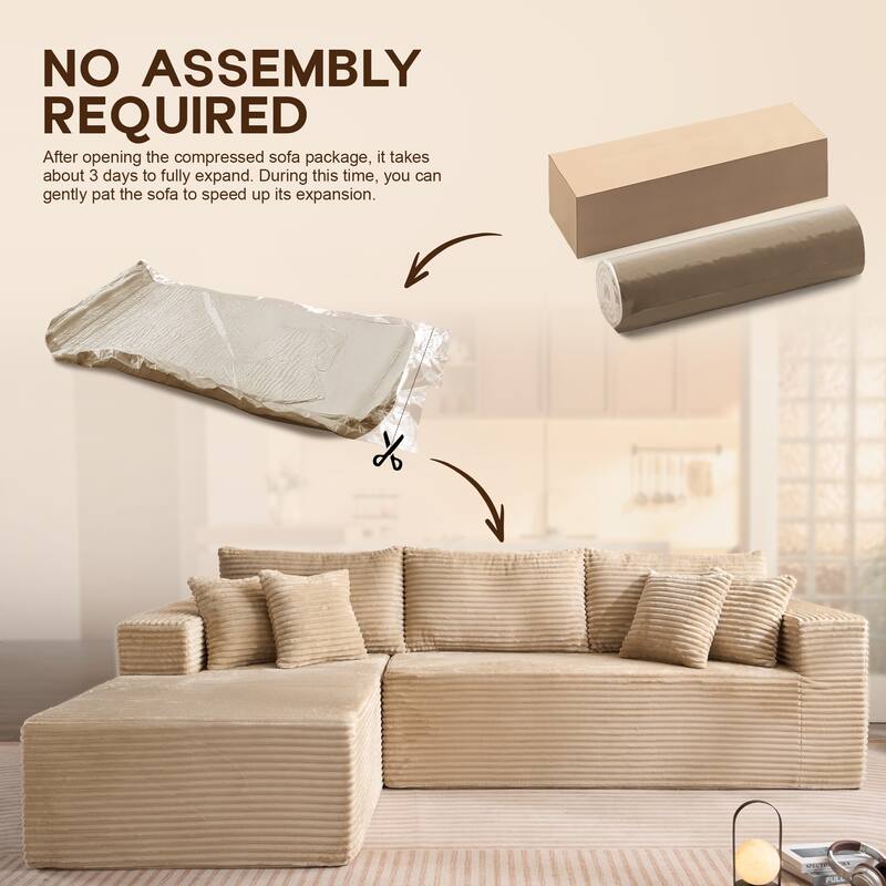 OVIOS All-Foam Plush L-Shaped Sofa​