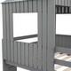 preview thumbnail 27 of 39, Full double wooden bed with slide and guardrail, antique grey