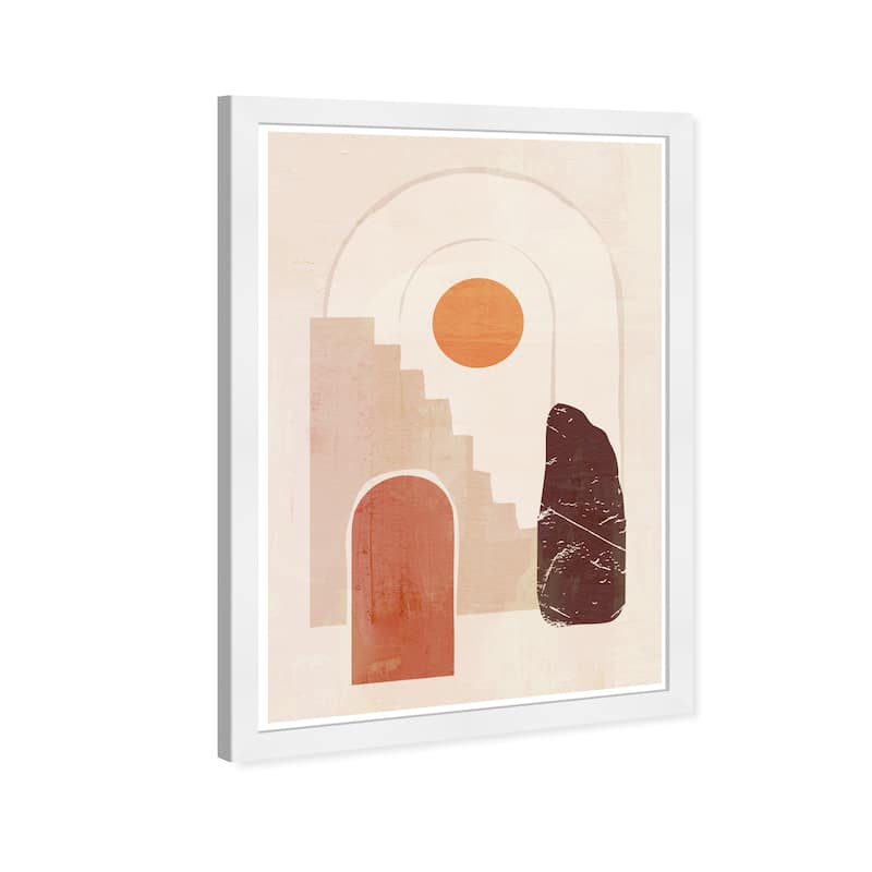 Wynwood Studio Prints Abstract Stairway to the Sun Brown and Modern & Contemporary Wall Art Canvas Print