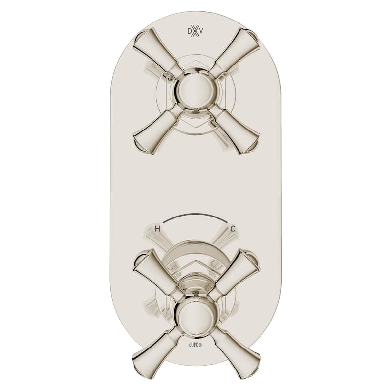 DXV Oak Hill 2-Handle Thermostatic Slim Valve with Cross Handles