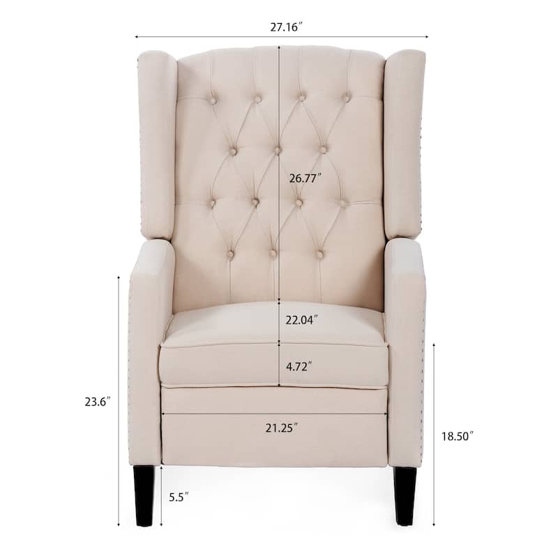 27" Wide Tufted Fabric Wingback Chair