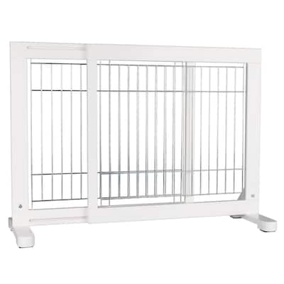 TRIXIE Wooden Freestanding Pet Gate 24 in Height White - 1.5" x 42.5" x 24"