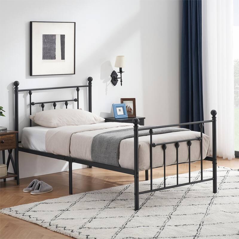 Javlergo 3-Piece Bedroom Sets with Metal Platform Bed Frame and Nightstand Set of 2