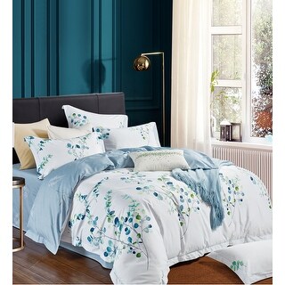 Love2Sleep COTTON RICH PLAIN REVERSIBLE TWO TONE DUVET COVER SET 