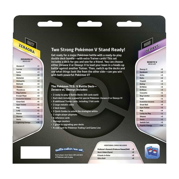 Pokemon TCG: V Battle Deck (Zeraora vs. Deoxys) - Bed Bath & Beyond - 40897261 Pokemon TCG: V Battle Deck (Zeraora vs. Deoxys) - Bed Bath & Beyond - 40897261