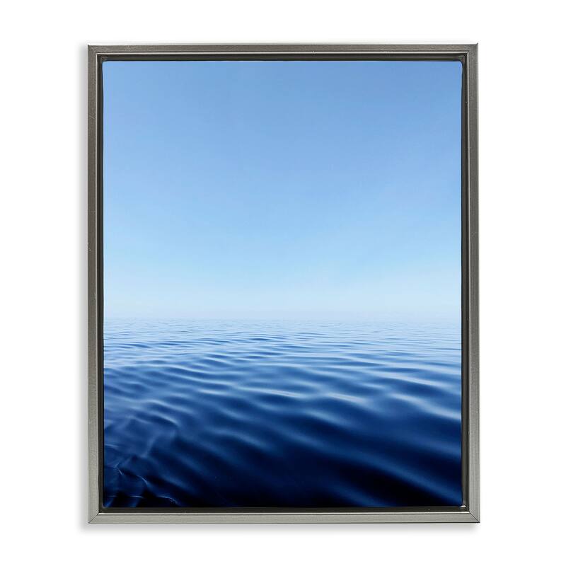 Stupell Cool Blue Ocean Ripples Framed Floater Canvas Wall Art Design By Kali Wilson - 25 x 31 - Grey