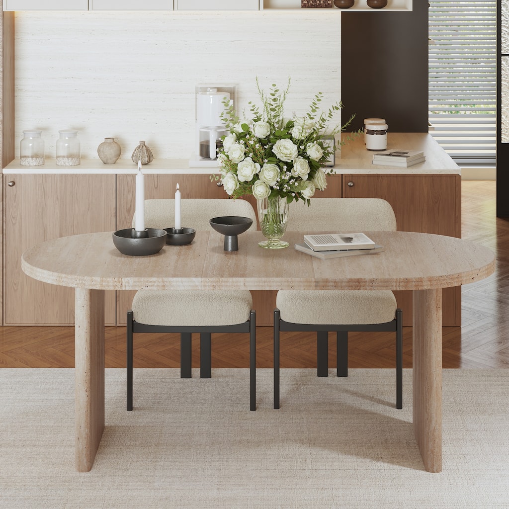 55.12"-70.87"Modern Extendable Dining Table With Removable Extension Leaves, Suitable For Dining Rooms, Kitchens