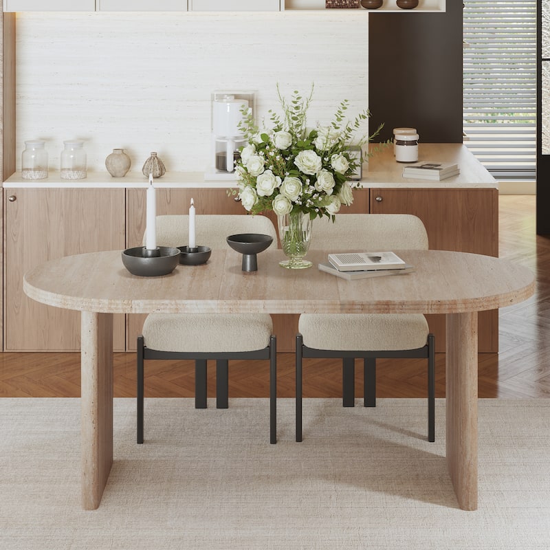 55.12" to 78.26" Modern Extendable Dining Table: Mid-Century Removable Leaf Design for Dining Room & Kitchen