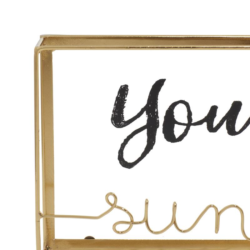 Glass Sunshine, Home Decorative Sign - Set of 2 Gold - Roche River Decor