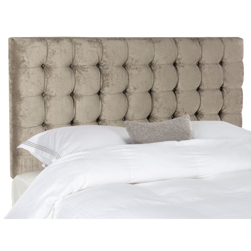 SAFAVIEH Janae Taupe Linen Upholstered Tufted Headboard (King)