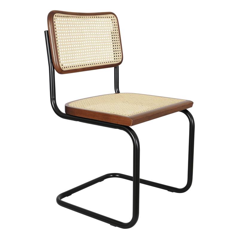 Breuer Chair Company Marcel Breuer Cesca Cane Cantilever Side Chair w/ Black Steel Frame (Various Wood & Cane Colors)