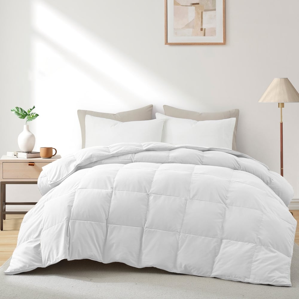All Season Medium to Extra Warmth White Feather Down Comforter Duvet Insert