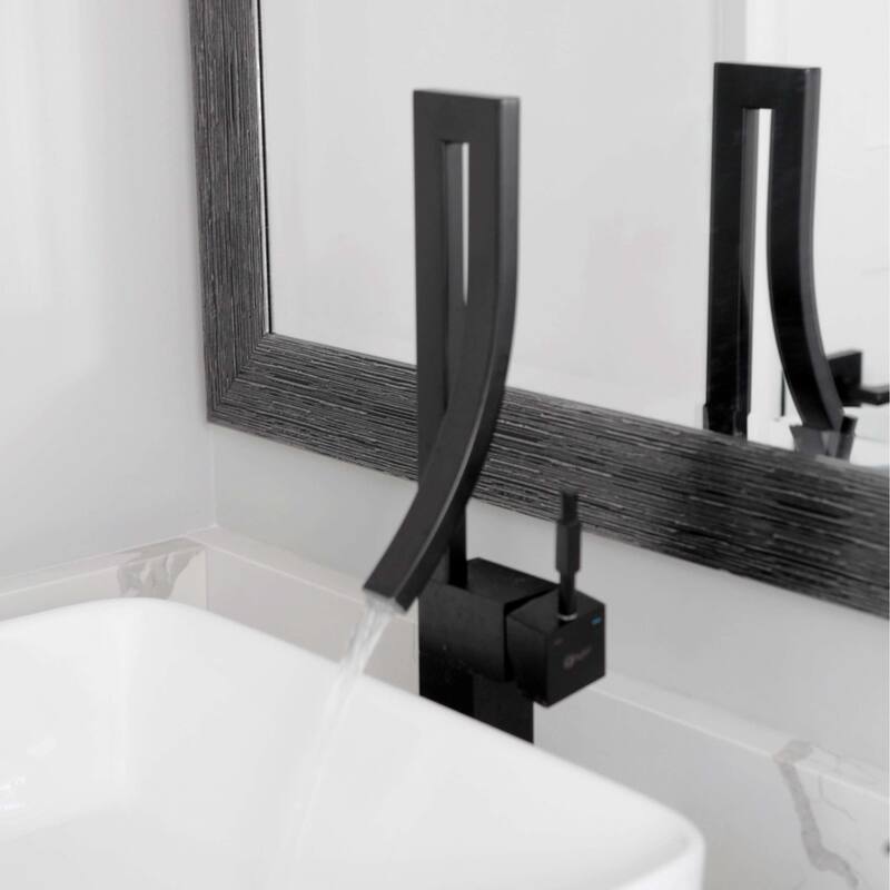 STYLISH Single Handle Bathroom Faucet for Single Hole Brass Vessel Mixer Tap - Faucet Height: 17 1/2" Spout Height: 8"