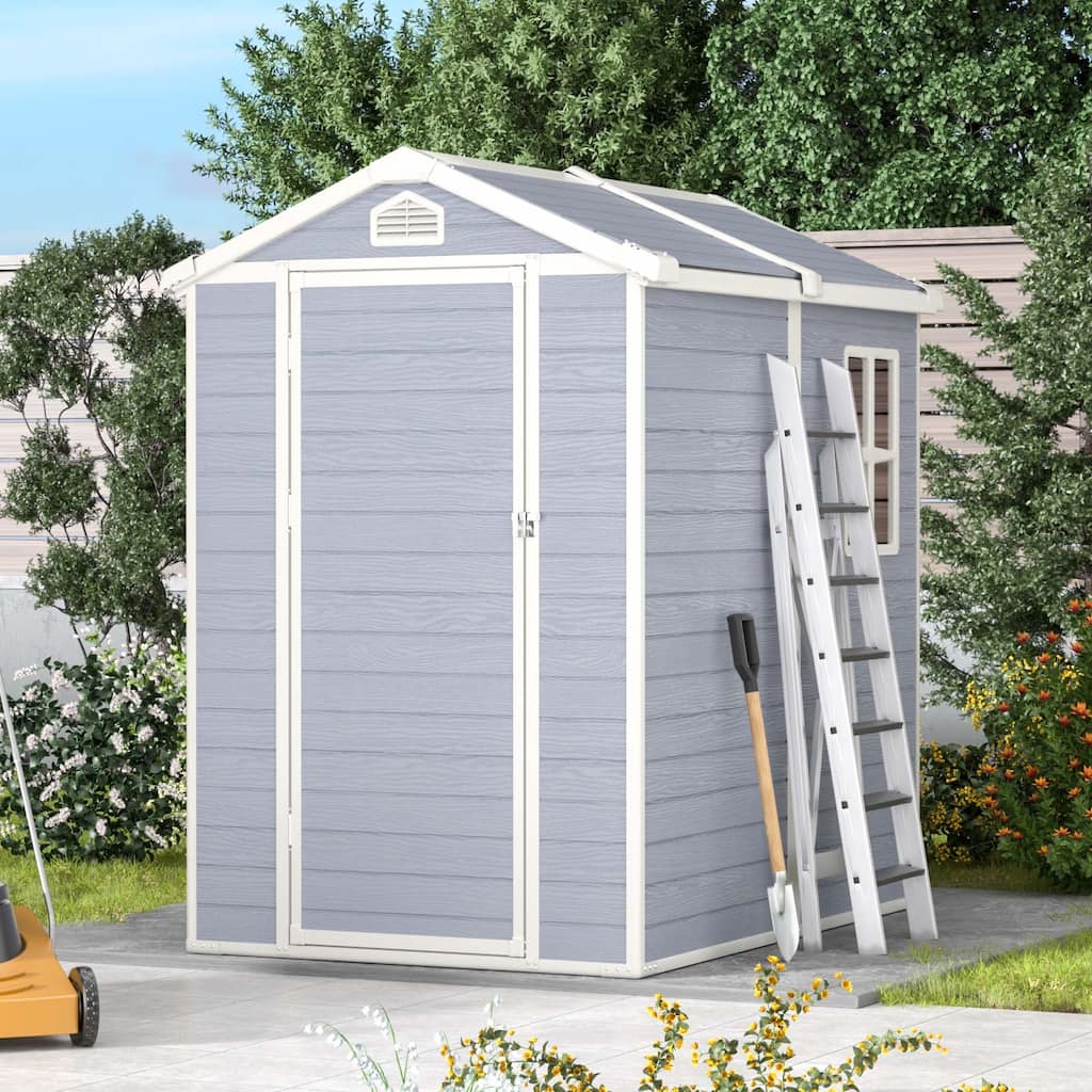 oneinmil 4'x6' Resin Outdoor Storage Shed with Lockable Door