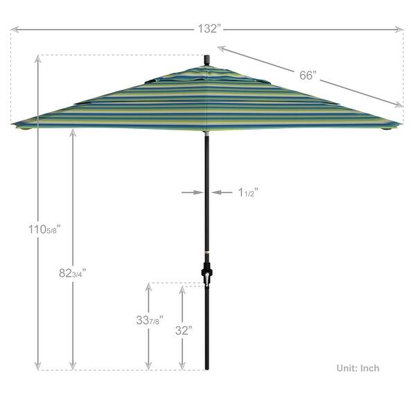 California Umbrella 11' Rd. Alum/Fiberglass Rib Patio Umb,Crank Lift ...