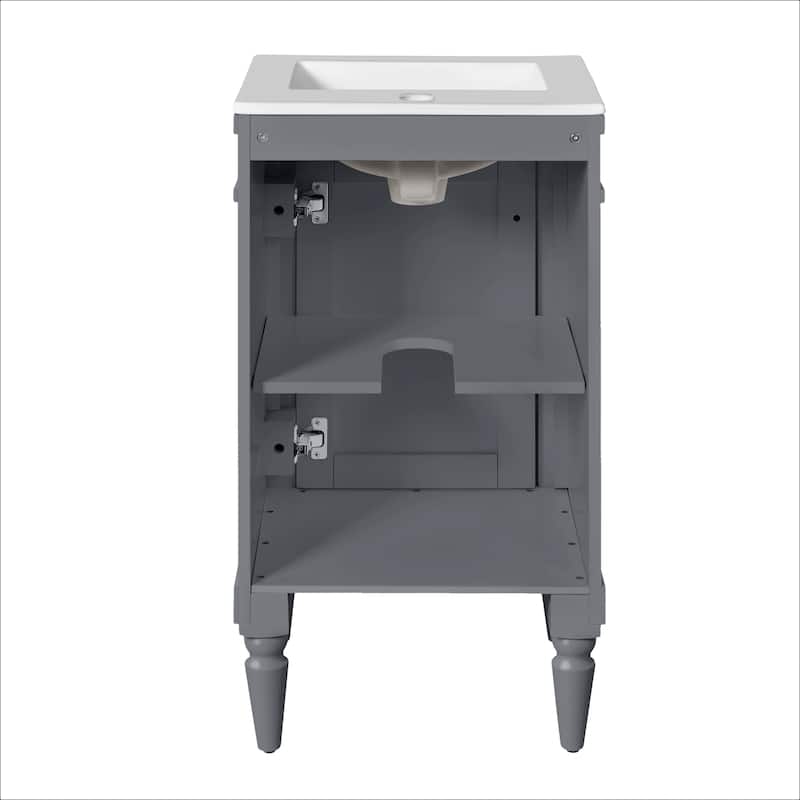 18-Inch Vanity With Sink,Storage Cabinet With Door,Freestanding Cabinet,Single Sink Cabinet With Adjustable Shelf