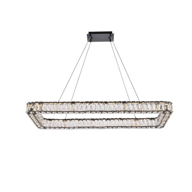 Indigo Home 42 inch LED Single rectangle pendant - Black
