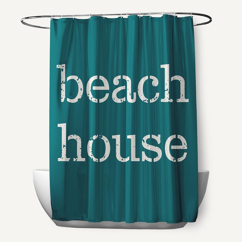 Beach House Shower Curtain - Ocean Teal