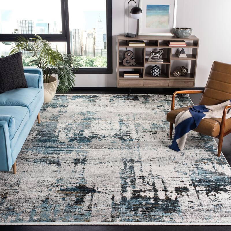 SAFAVIEH Shivan Modern Leana Abstract Rug - 9' x 12' - Ivory/Navy