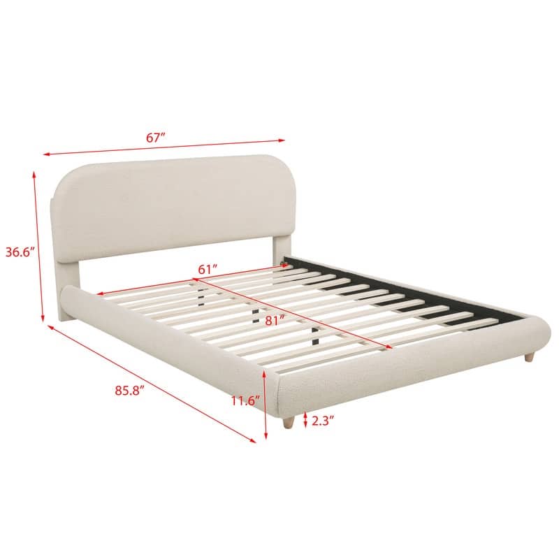 Best Master Furniture Tranquil Retreat Fleece Upholstered Platform Bed