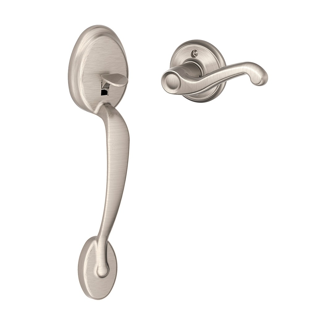 Shop Schlage Fe285 Ply Fla Lh 619 Plymouth Front Entry Handle With Flair Left Handed Interior Lever Satin Nickel Overstock 21289818