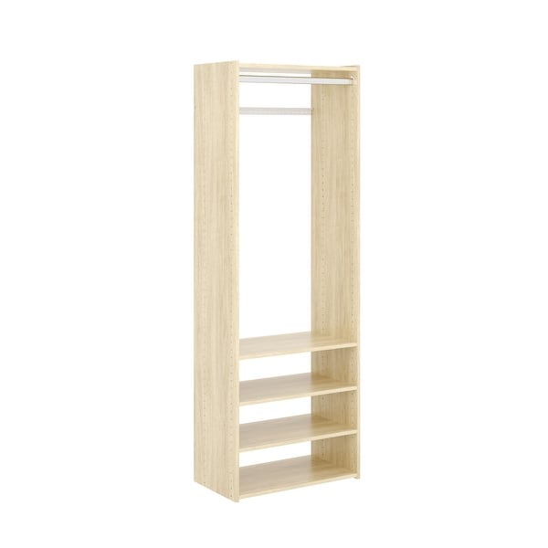 slide 2 of 5, Easy Track Select Laminate Closet Tower Kit Honey Blonde