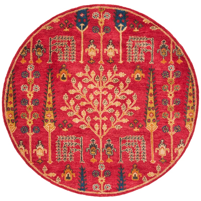 SAFAVIEH Handmade Heritage Picture Block Floral Traditional Oriental Wool Rug