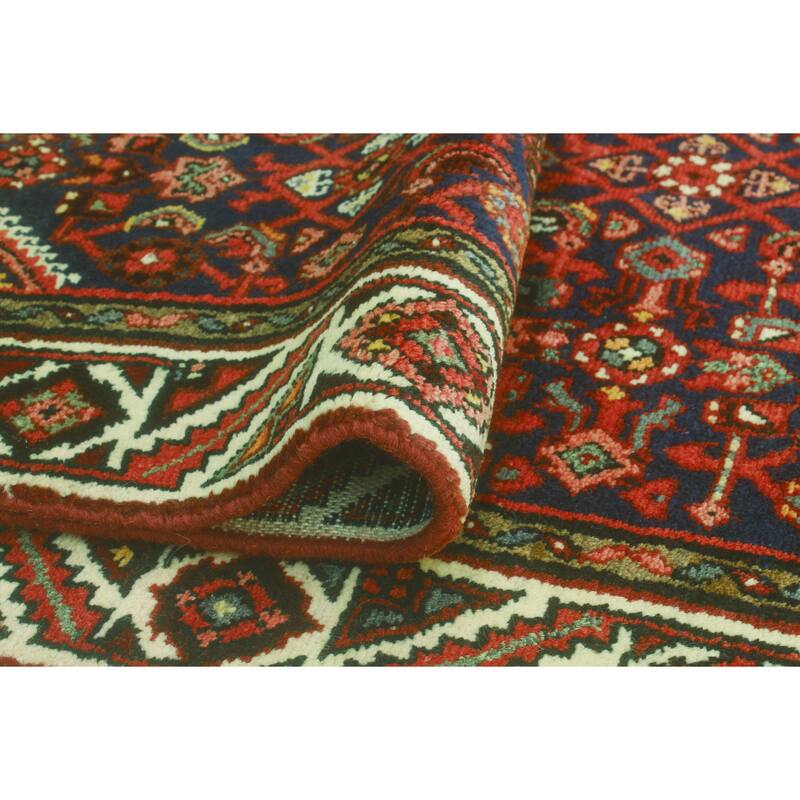 Fine Vintage Distressed Gatlin Navy/Rust Runner - 3'2" x 10'3"
