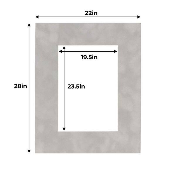 22x28 Mat for 20x24 Photo Light Grey Suede Matboard for Frames