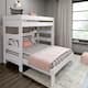 Max and Lily Farmhouse Twin over Queen L Shaped Bunk Bed - White Wash