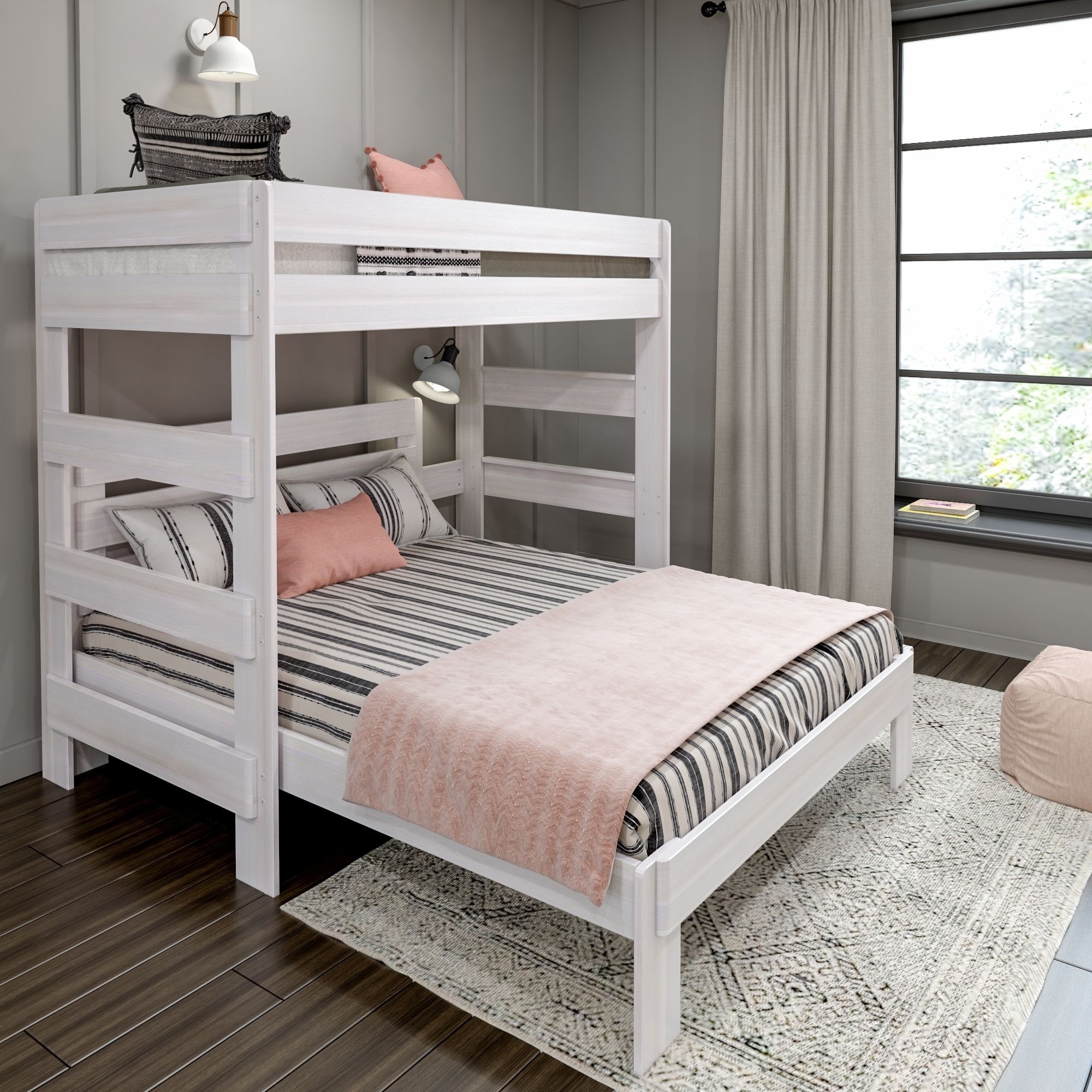 Twin over queen outlet bunk bed l shape
