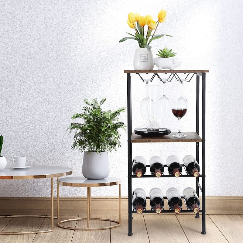 FreeStanding Wine Bar Rack - Black