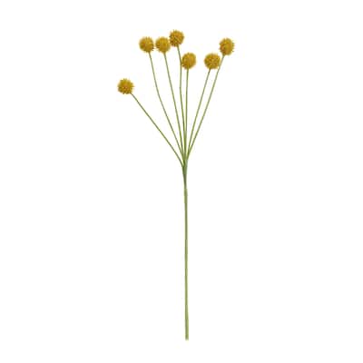 Elements Artificial Craspedia Stem, 25 Inch - N/A