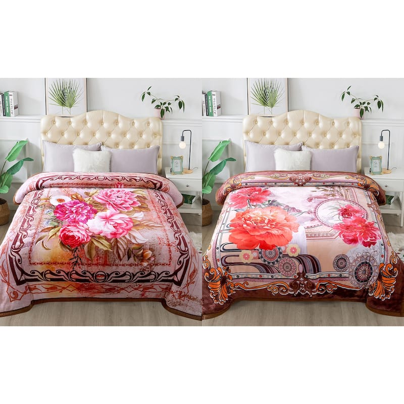 3 Ply Reversible Fleece Comforter for Winter 85"x93" 8lbs