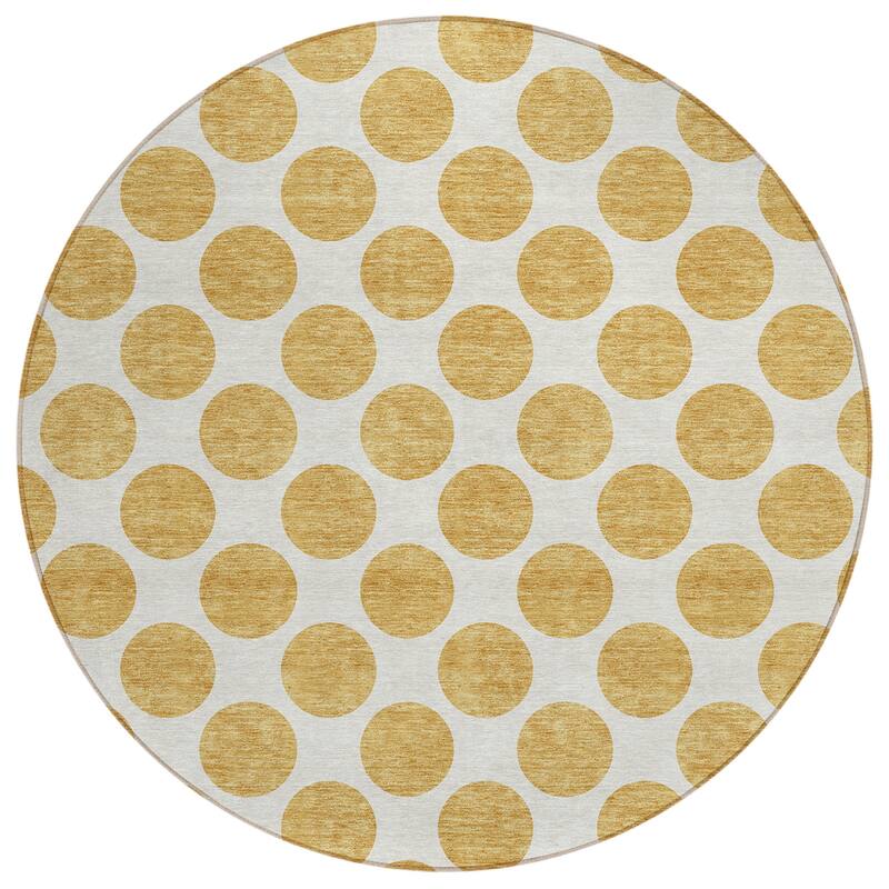 Machine Washable Indoor/ Outdoor Polka Dots Chantille Rug