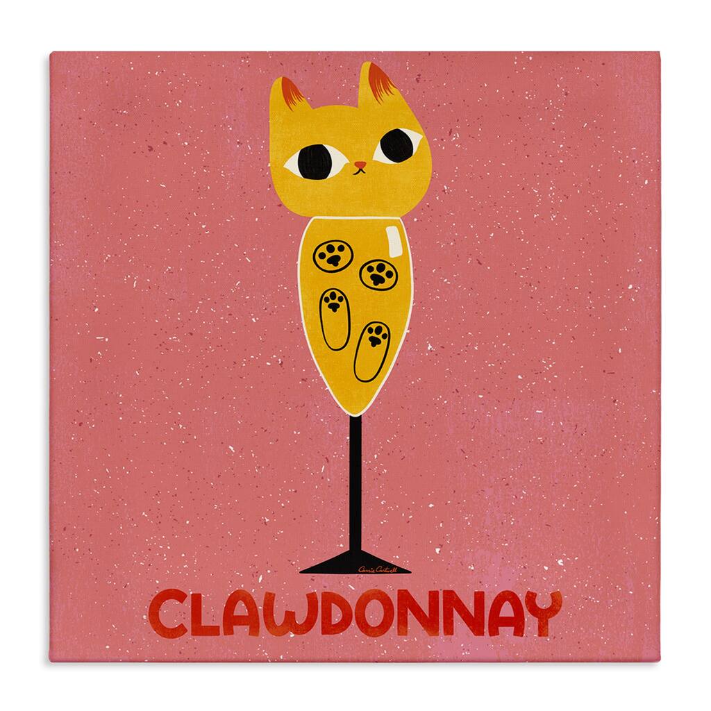 Stupell Clawdonnay Feline Wine Canvas Wall Art Design By Carrie Cantwell