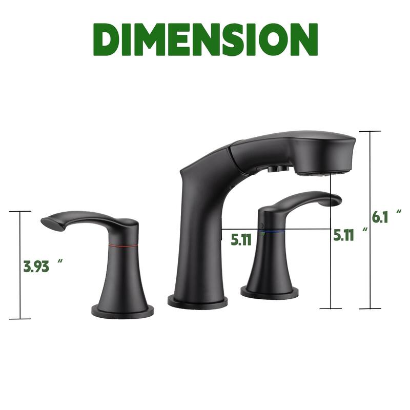 Topcraft Pull Down Two Handle Bathroom Sink Faucet
