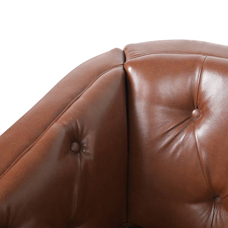 Cantrell Contemporary Faux Leather Tufted Loveseat by Christopher Knight Home
