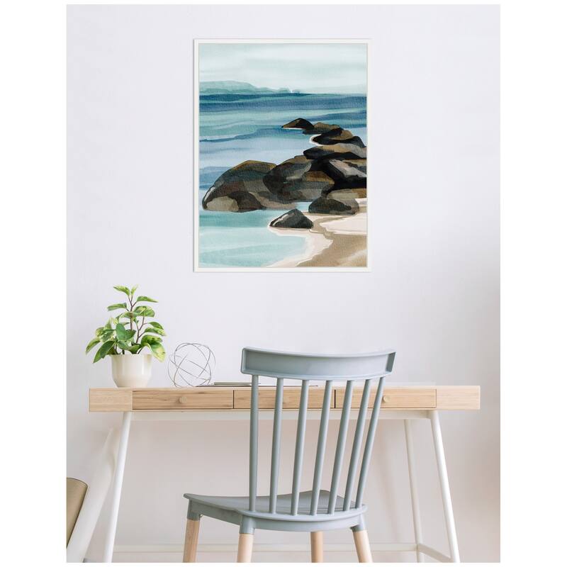 Kate and Laurel Sylvie Ocean Breeze ll Framed Canvas by Nikita Jariwala