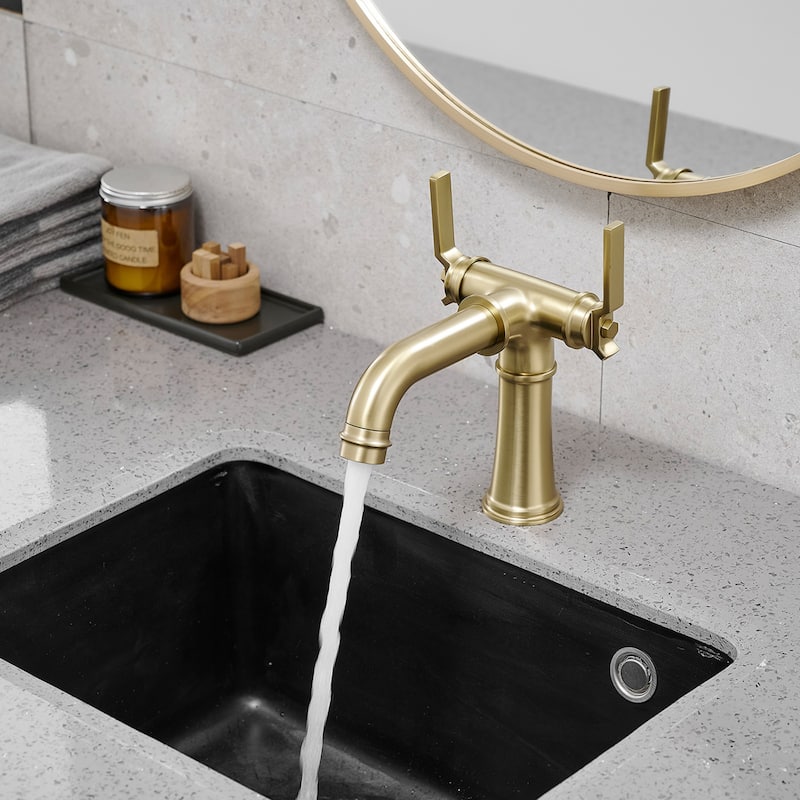 Industrial Style Two Handle Bathroom Faucet