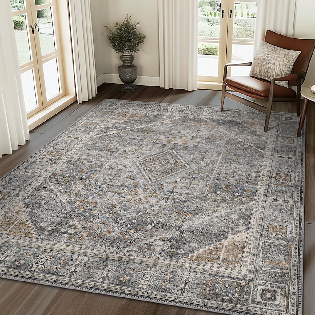 Mcow Low Pile Machine Washable Non-Slip Area Rug - 8'X10'