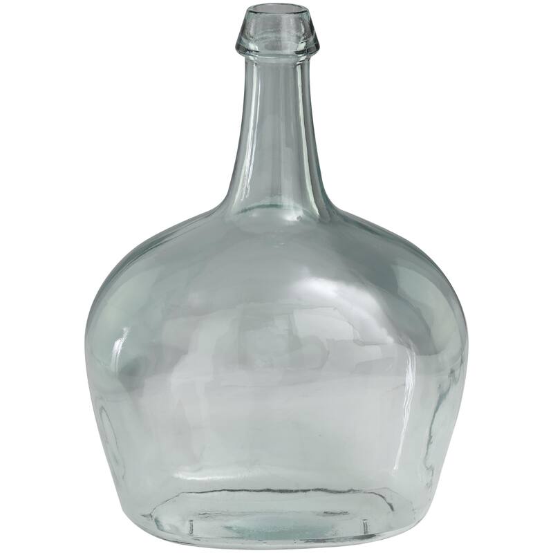 Recycled Glass Handmade Spanish Bottle Neck Decorative Vase - Clear - Roche River Decor - Clear